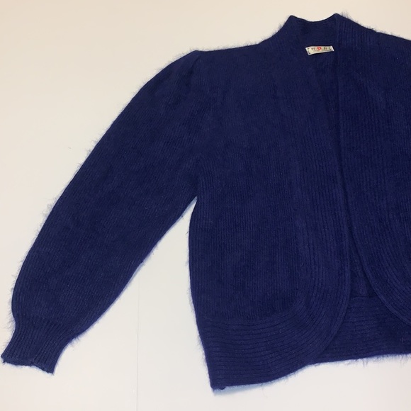 Young Sang Vintage Blue Angora Cardigan - Women’s Size Medium - Picture 2 of 9